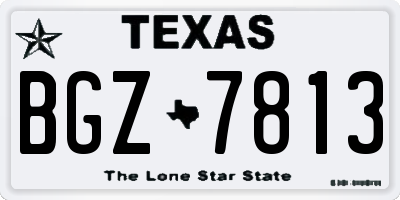 TX license plate BGZ7813