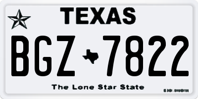 TX license plate BGZ7822