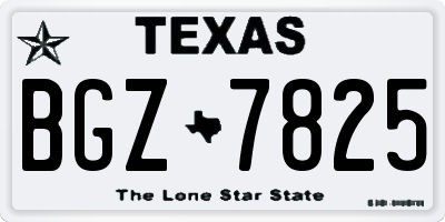 TX license plate BGZ7825