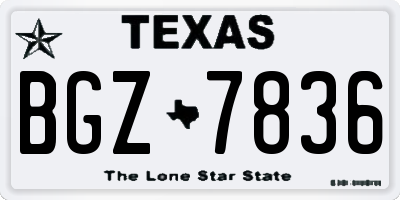 TX license plate BGZ7836