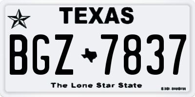 TX license plate BGZ7837