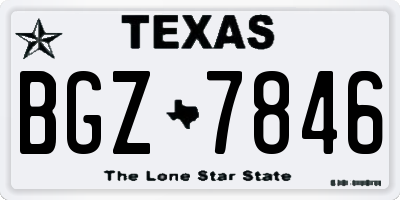 TX license plate BGZ7846