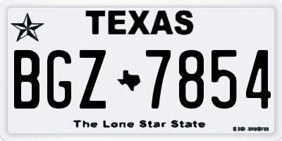 TX license plate BGZ7854