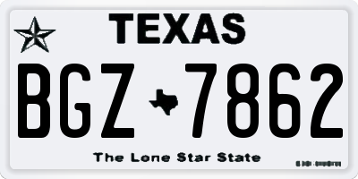 TX license plate BGZ7862