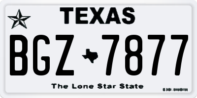 TX license plate BGZ7877