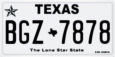 TX license plate BGZ7878