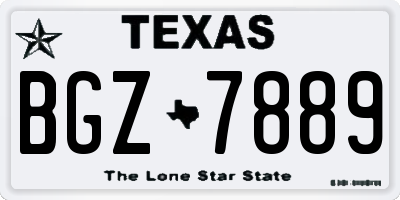 TX license plate BGZ7889