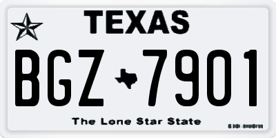 TX license plate BGZ7901