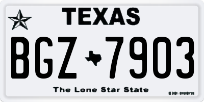 TX license plate BGZ7903
