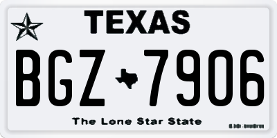 TX license plate BGZ7906
