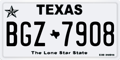 TX license plate BGZ7908