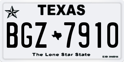 TX license plate BGZ7910