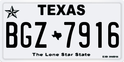 TX license plate BGZ7916
