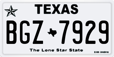 TX license plate BGZ7929