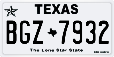 TX license plate BGZ7932