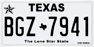 TX license plate BGZ7941