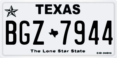 TX license plate BGZ7944