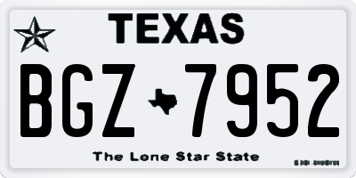 TX license plate BGZ7952