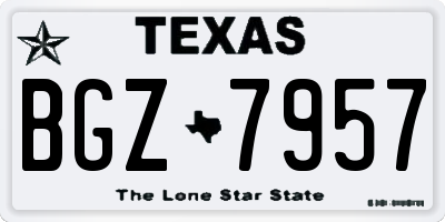 TX license plate BGZ7957