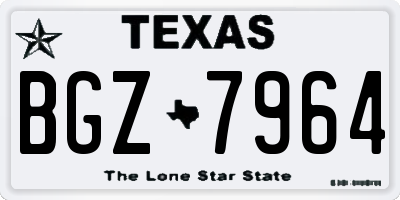 TX license plate BGZ7964