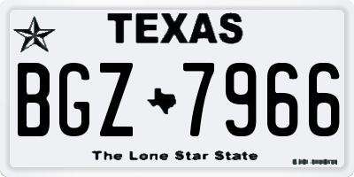 TX license plate BGZ7966