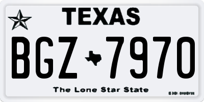 TX license plate BGZ7970