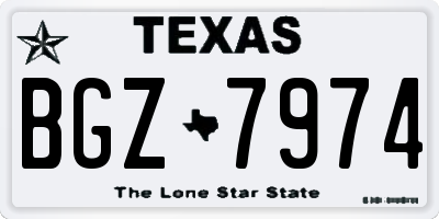 TX license plate BGZ7974