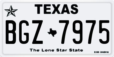 TX license plate BGZ7975