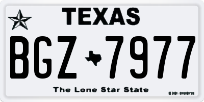 TX license plate BGZ7977