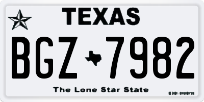 TX license plate BGZ7982