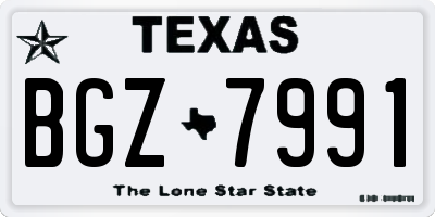 TX license plate BGZ7991