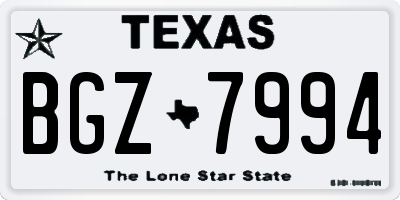 TX license plate BGZ7994