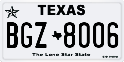 TX license plate BGZ8006