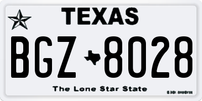 TX license plate BGZ8028