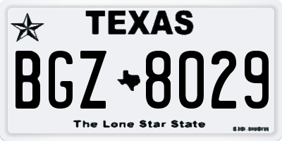 TX license plate BGZ8029