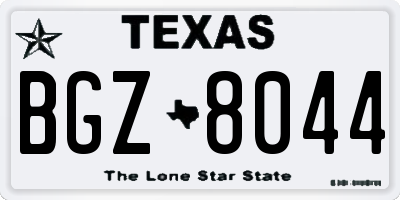 TX license plate BGZ8044