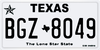 TX license plate BGZ8049