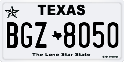 TX license plate BGZ8050