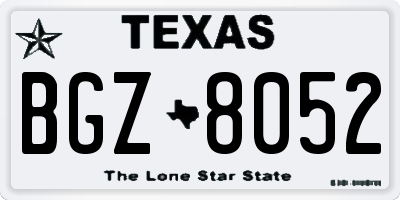 TX license plate BGZ8052