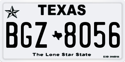 TX license plate BGZ8056