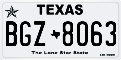 TX license plate BGZ8063