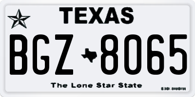 TX license plate BGZ8065