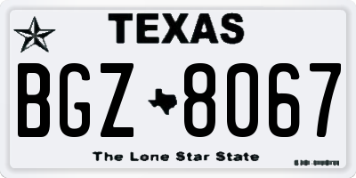 TX license plate BGZ8067