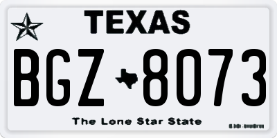 TX license plate BGZ8073