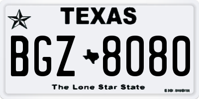 TX license plate BGZ8080