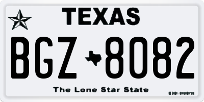 TX license plate BGZ8082