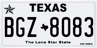TX license plate BGZ8083