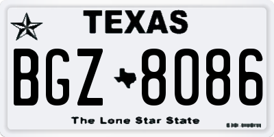TX license plate BGZ8086