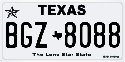 TX license plate BGZ8088