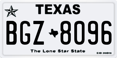TX license plate BGZ8096